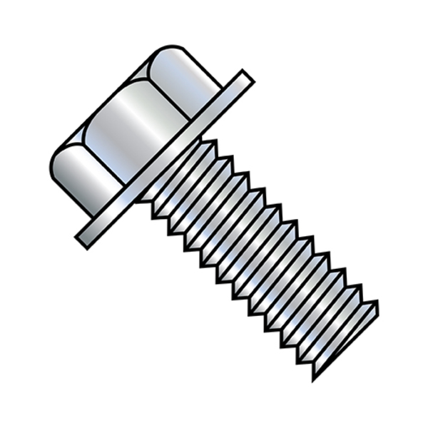 Zoro Select 1/4"-20 x 2 in Hex Hex Machine Screw, Zinc Plated Steel, 1000 PK 1432MW