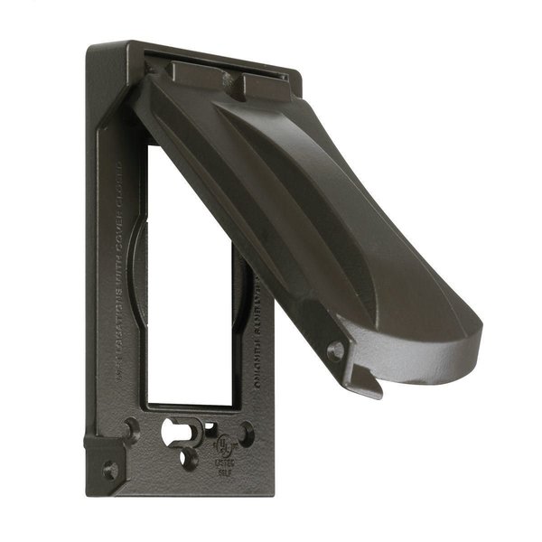 Bell Outdoor Electrical Box Cover, Multi-directional, 1 Gang, Aluminum, Flip and Snap MX1050Z
