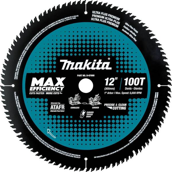 Makita Carbide-Tipped Max Efficiency Miter Saw Blade 100T 12" B-67000