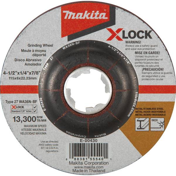 Makita X-LOCK 4 1/2x1/4x7/8" Metal and Stai E-00430