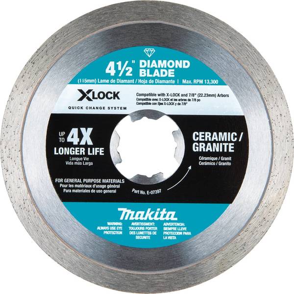 Makita X-LOCK 4 1/2" Continuous Rim Diamond Bla E-07397
