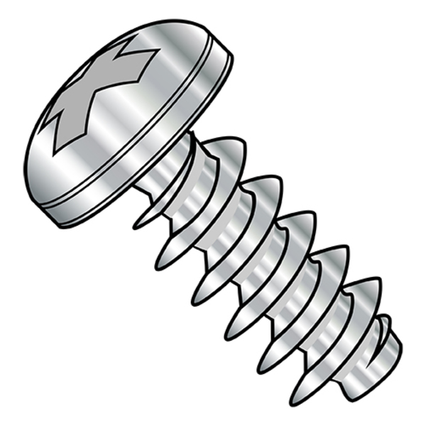 Zoro Select Thread Cutting Screw, M2.2-0.98 x 6 mm, 316 Stainless Steel Pan Head Phillips Drive, 6000 PK M2.26PTPPA2