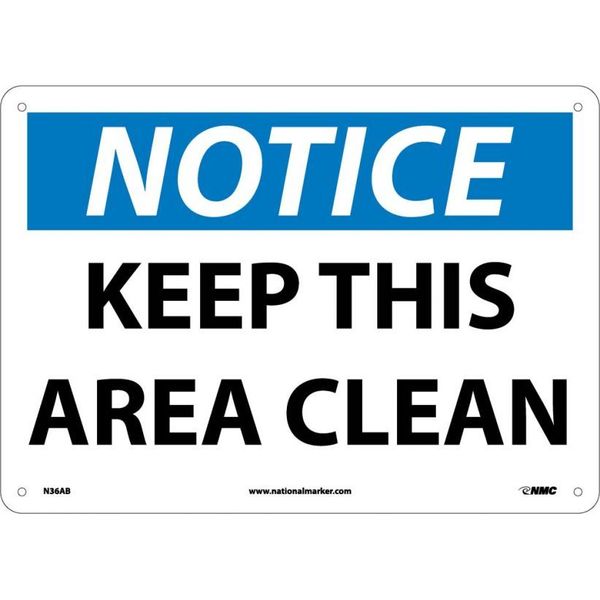 Nmc Notice Keep This Area Clean Sign, N36AB N36AB