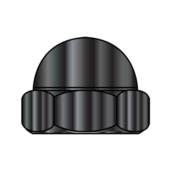 Zoro Select Low Crown Cap Nut, #10-24, Steel, Zinc Plated, 0.291 in H, 2000 PK 10NCBZ