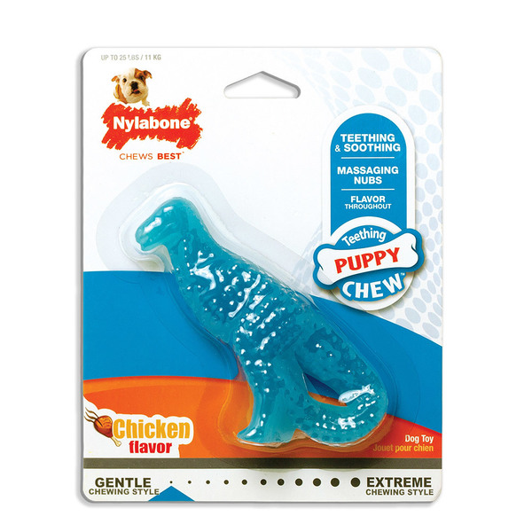Nylabone Puppy Chew Dental Dino Chew Dog Toy Reg NDD001P