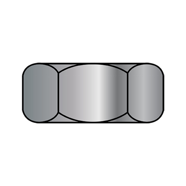 Zoro Select Hex Nut, 1"-8, Steel, Galvanized, 55/64 in Ht, 60 PK 100NFG