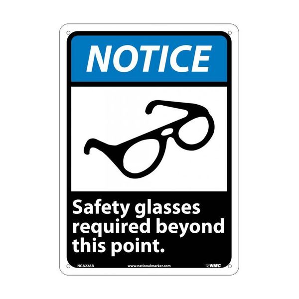 Nmc Notice Safety Glasses Required Beyond This Point Sign NGA22AB