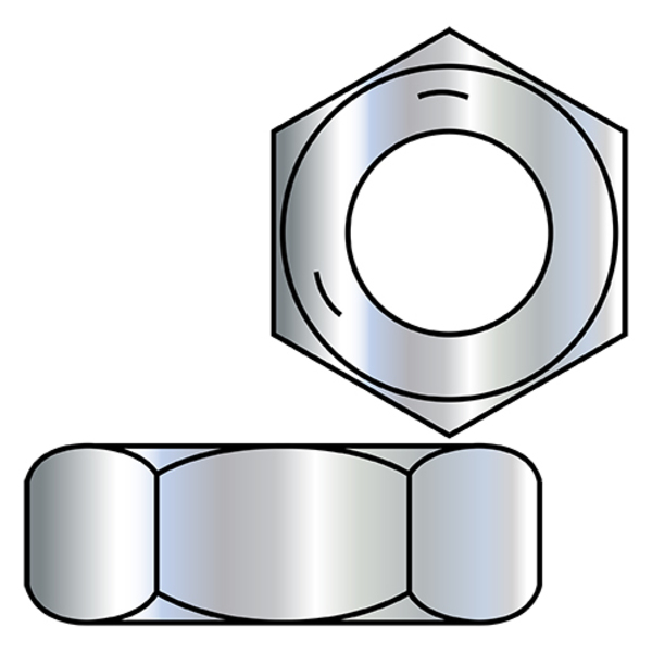 Zoro Select Jam Nut, 3/8"-24, Steel, Grade 5, Zinc Plated, 7/32 in Ht, 3000 PK 38NJ5