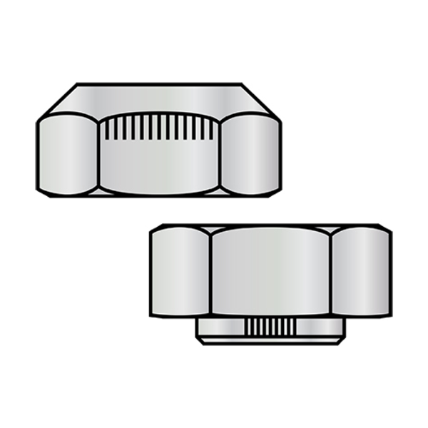 Zoro Select Lock Nut, 1/4"-28, Steel, Grade C, Wax, 0.145 in Ht, 1000 PK 15NO