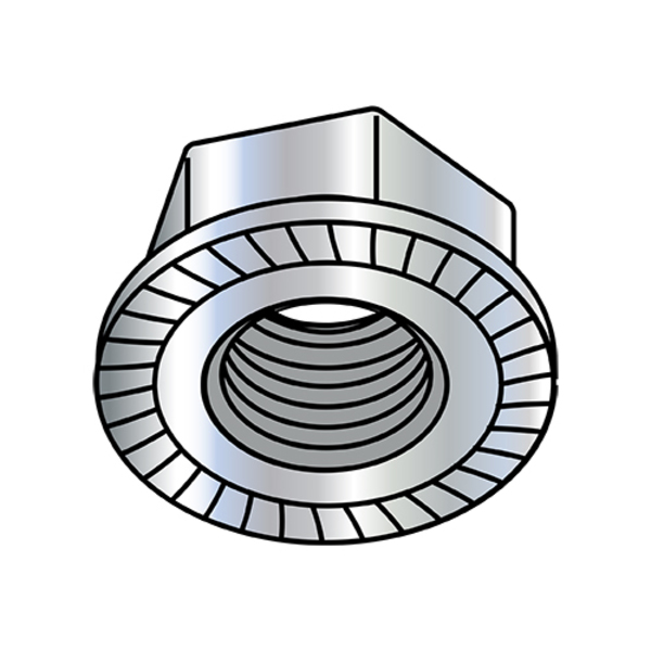 Zoro Select Lock Nut, 9/16"-18, Steel, Case Hardened, Zinc Baked, 0.35 in Ht, 150 PK 57NR