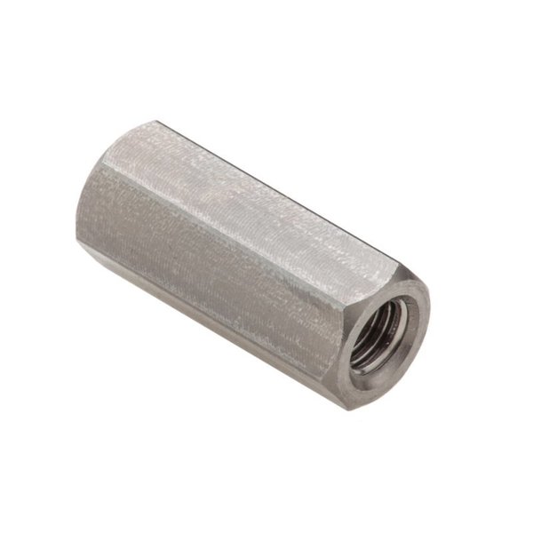 Ampg Coupling Nut, #8-32 and #10-32, Stainless Steel, Grade 18-8, Plain, 3/4 in Lg, 5/16 in Hex Wd NUT6018X10