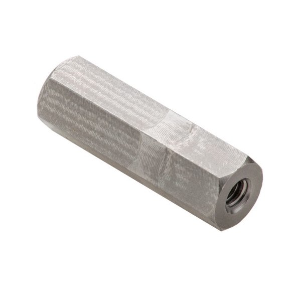 Ampg Coupling Nut, #6-32, 18-8 Stainless Steel, Not Graded, Plain, 1 in Lg, 5/16 in Hex Wd NUT651632RL