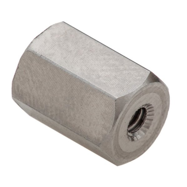 Ampg Coupling Nut, #4-40, 316 Stainless Steel, Not Graded, Plain, 7/16 in Lg, 5/16 in Hex Wd NUT652440