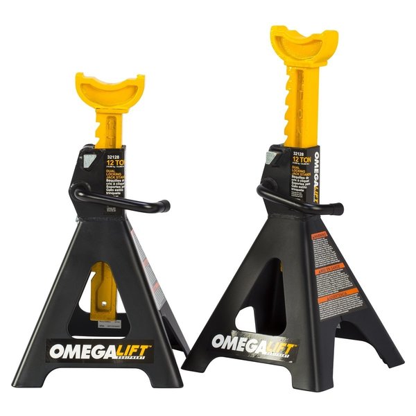 Omega Ton Dbl Locking Ratchet Style Jack Stands, 12 OME32128