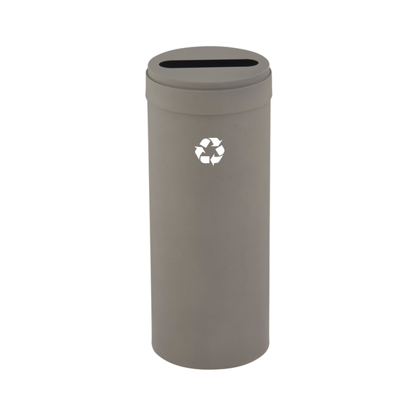 Glaro 12 gal Round Recycling Bin, Nickel P-1232NK-NK-P1