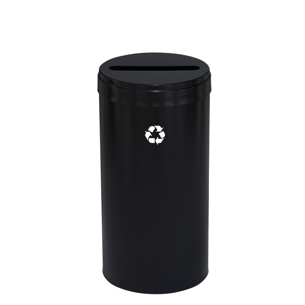 Glaro 23 gal Round Recycling Bin, Satin Black P-1542BK-BK-P1