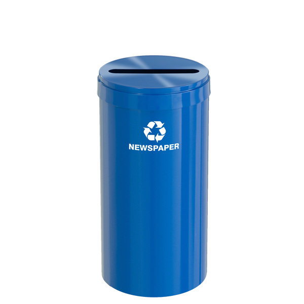 Glaro 23 gal Round Recycling Bin, Blue P-1542BL-BL-P3