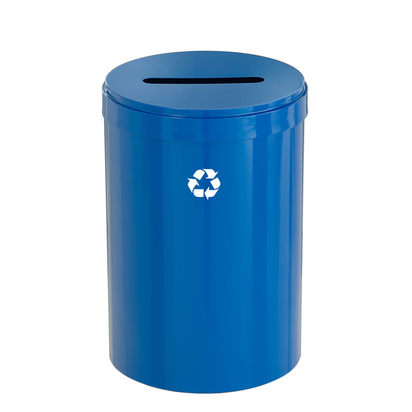 Glaro 41 gal Round Recycling Bin, Blue P-2042BL-BL-P1
