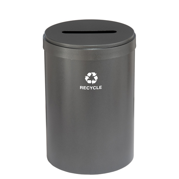 Glaro 41 gal Round Recycling Bin, Silver Vein P-2042SV-SV-P5