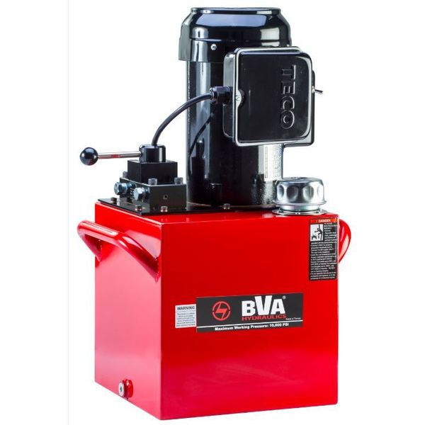 Bva Hydraulics E-Pump, 1.5Hp, 5 Gal, 4W/3P Manual Valve, 12 PE50M4N05A