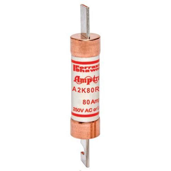 Mersen UL Class Fuse, RK1 Class, A2K-R Series, Fast-Acting, 80A, 250V AC A2K80R