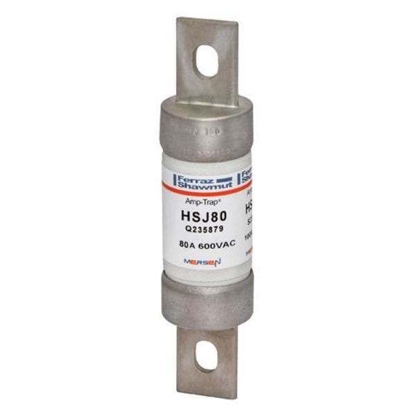 Mersen UL Class Fuse, J Class, HSJ Series, High Speed, 80A, 600V AC, Non-Indicating HSJ80