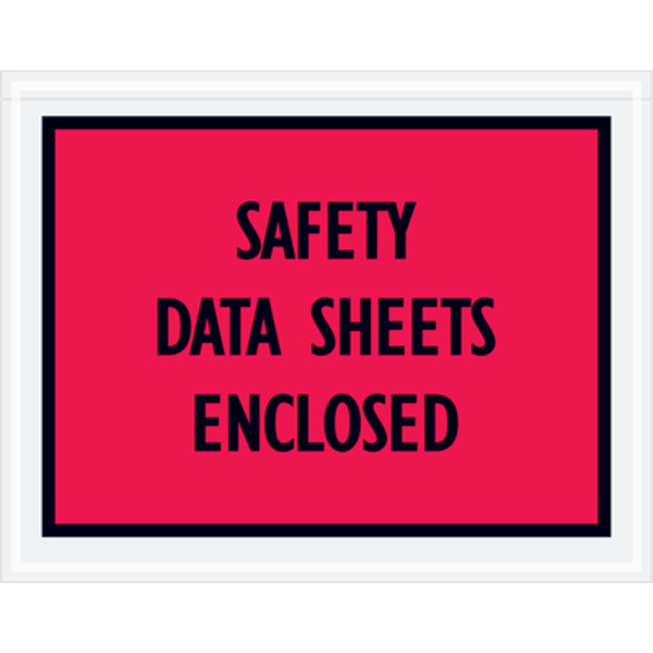 Partners Brand Tape Logic® "Safety Data Sheets Enclosed" Envelopes, 5 1/2", Red, 1000/Case PL400