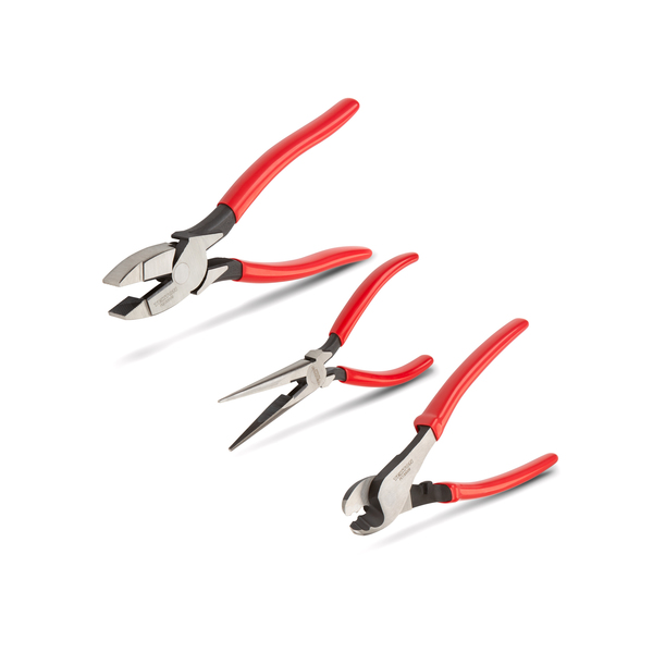 Tekton Pliers Set, 3-Piece (Long Nose, Cable Cutting, Lineman's) PLR99014