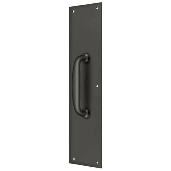 Deltana Push Plate With Handle 3-1/2" X 15 " - Handle 5 1/2" Orb PPH55U10B