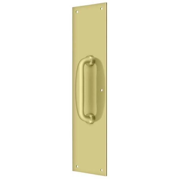 Deltana Push Plate With Handle 3-1/2" X 15 " - Handle 5 1/2" Bright Brass PPH55U3