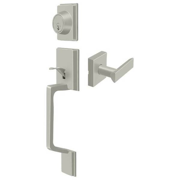 Deltana Highgate Handleset With Zinc Livingston Lever Entry Satin Nickel PRHHLU15