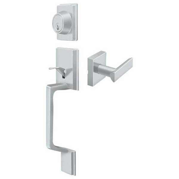 Deltana Highgate Handleset With Zinc Livingston Lever Entry Bright Chrome PRHHLU26