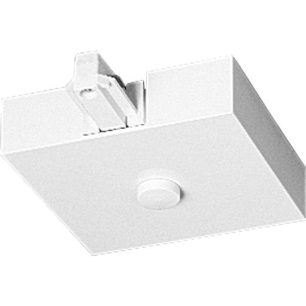 Progress Lighting Track Accessories T-Bar End Feed with Canopy Cover, White P9109-28