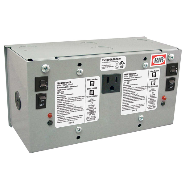 Functional Devices-Rib Enclosed Power Supply, 120V AC, 24V AC, 100VA PSH100A100AW