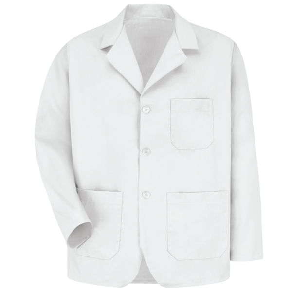 Mens White Office Coat 80/20