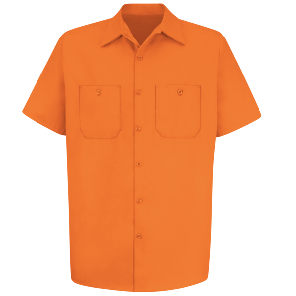 Red Kap Mns S/S Orange Dp Cotton Workshirt, M SC40OR SS M