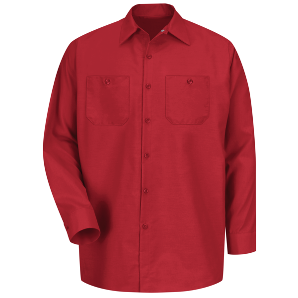 Red Kap Mens Ls Red Poplin Work Shirt, 3XL SP14RD LN 3XL