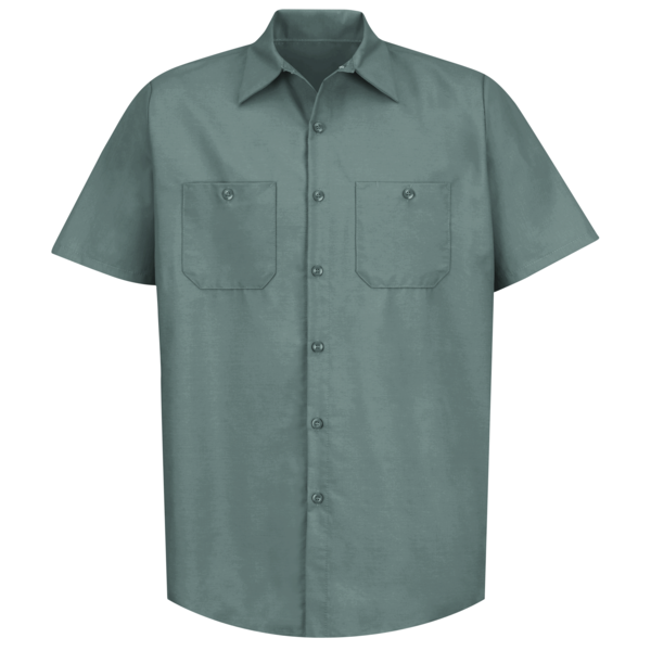 Red Kap Mens Ss Lt Green Poplin Work Shirt, XXL SP24LG SSLXXL