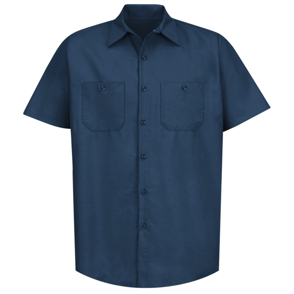 Red Kap Mens Ss Navy Poplin Work Shirt, S SP24NV SS S