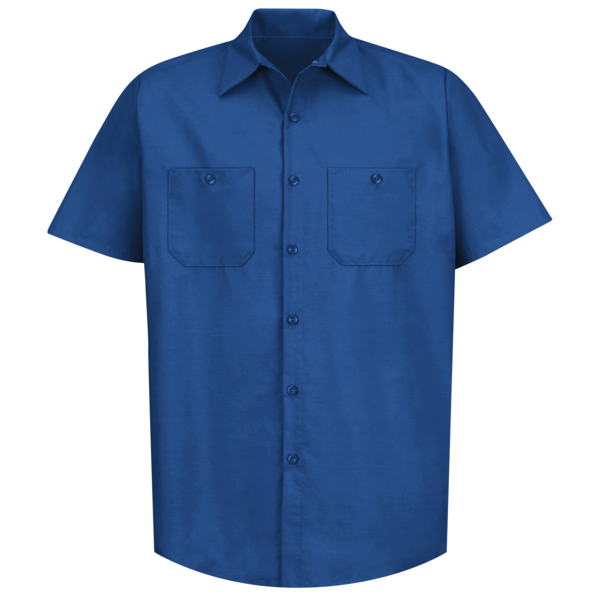 Red Kap Mens Ss Royal Blue Poplin Wrk Shirt, S SP24RB SS S