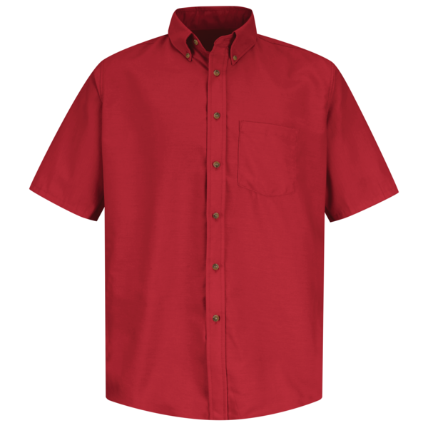 Red Kap Mns Ss Button Down Poplin Shirt-Rd, L SP80RD SSLL