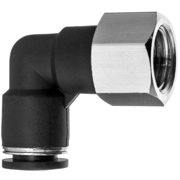 Usa Industrials Nylon Push to Connect Fitting - 90 Dg Fm, 1/4" Tube Size, Black ZUSA-TF-PTC-336