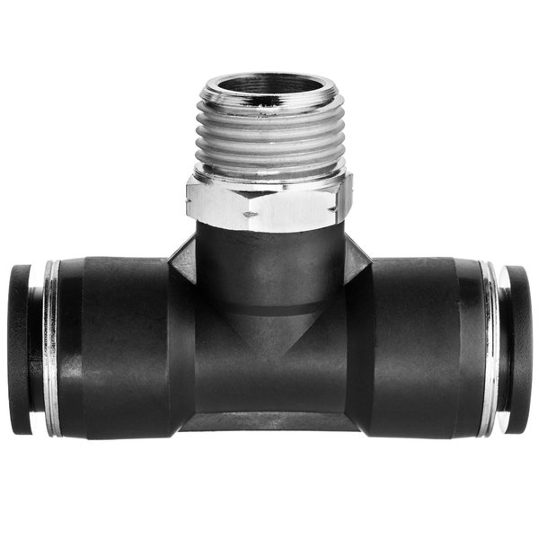 Usa Industrials Nylon Push to Connect Fitting - Male Tee, 12mm Tube Size, Black ZUSA-TF-PTC-473