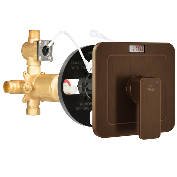 Pulse Showerspas Led Trutemp Pressure Balance Valve W/Oil-Rubbed Bronze Trim Kit, Mounting Type: Wall 3004-RIV-PB-ORB