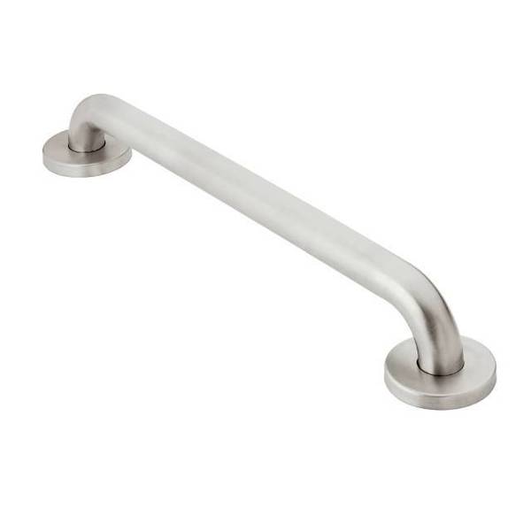 Moen 16" L, Peened, Stainless Steel, Elegance 16" Grab Bar Peened Stainless S, Peened Stainless Steel R8716P