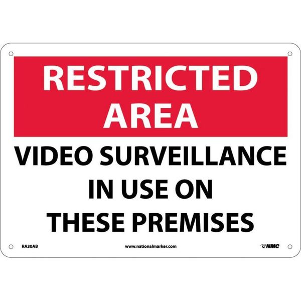 Nmc Restricted Area Video Surveillance In Use Sign, RA30AB RA30AB