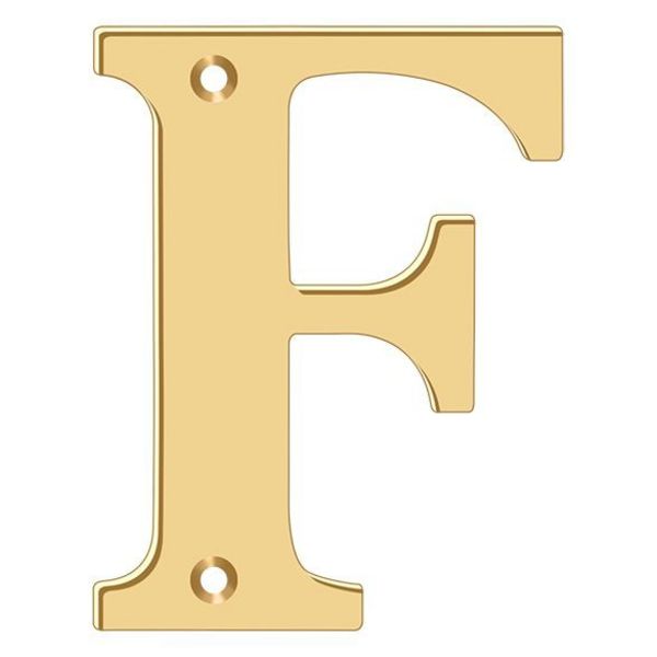 Deltana Residential Letter F Lifetime Brass 4" RL4F-CR003