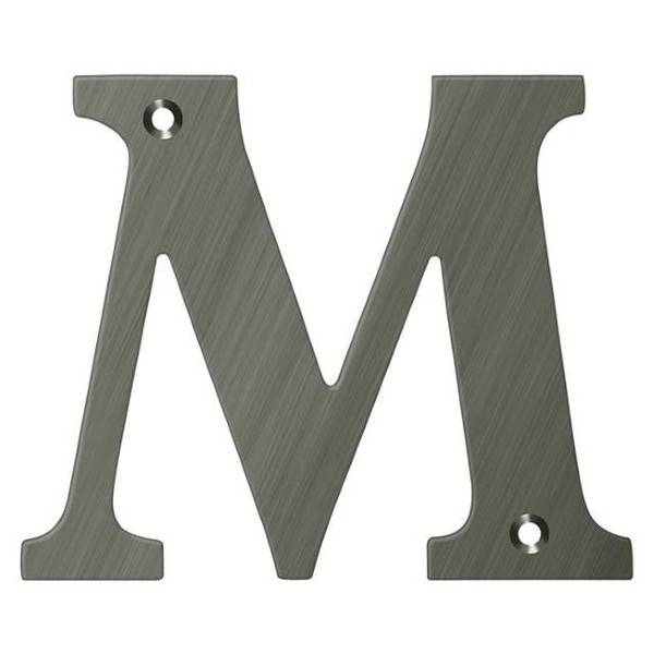 Deltana Residential Letter M Antique Nickel 4" RL4M-15A