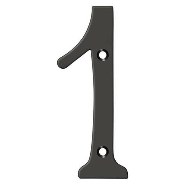 Deltana Numbers, Solid Brass Oil Rubbed Bronze 4" RN4-1U10B