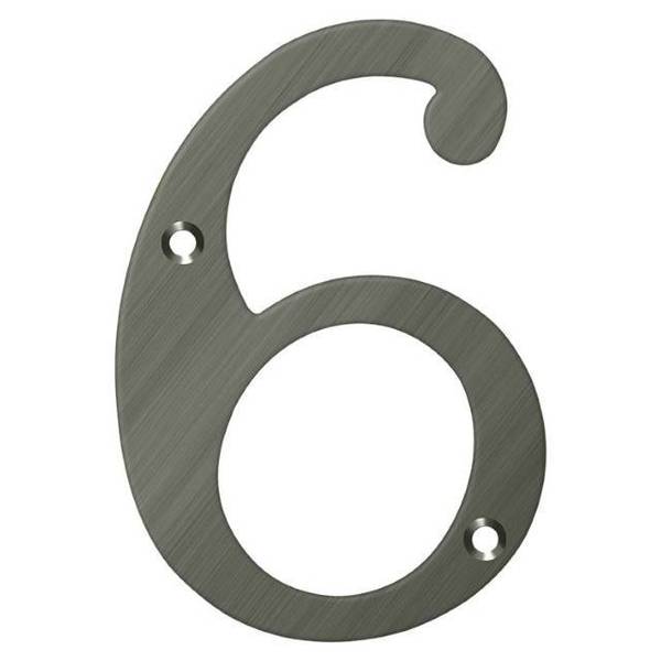 Deltana Numbers, Solid Brass Antique Nickel 6" RN6-6U15A